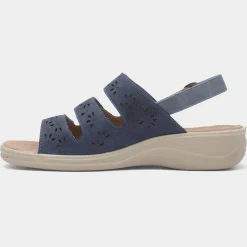 Cushion Walk Mandy Womens Blue Easy Fasten Sandal