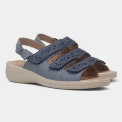 Cushion Walk Mandy Womens Blue Easy Fasten Sandal