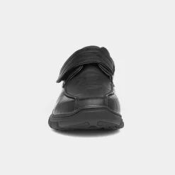 Cushion Walk Mens Black Easy Fasten Shoe