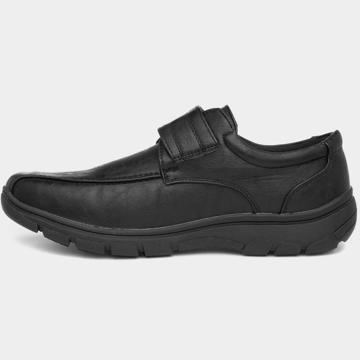 Cushion Walk Mens Black Easy Fasten Shoe