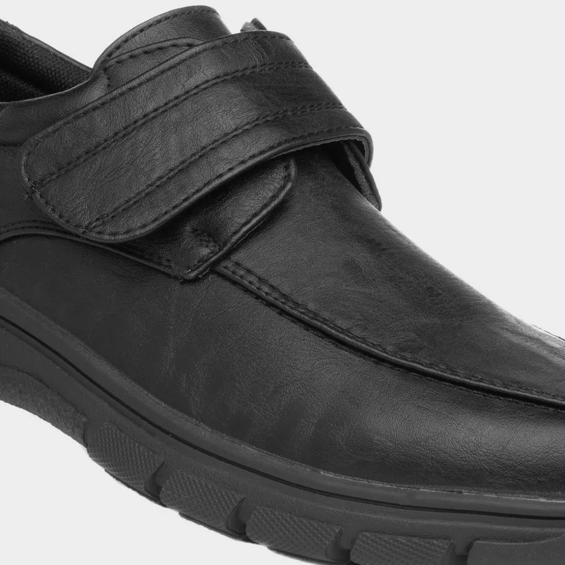 Cushion Walk Mens Black Easy Fasten Shoe
