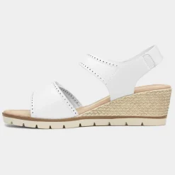 Cushion Walk Mercury Womens White Wedge Sandal