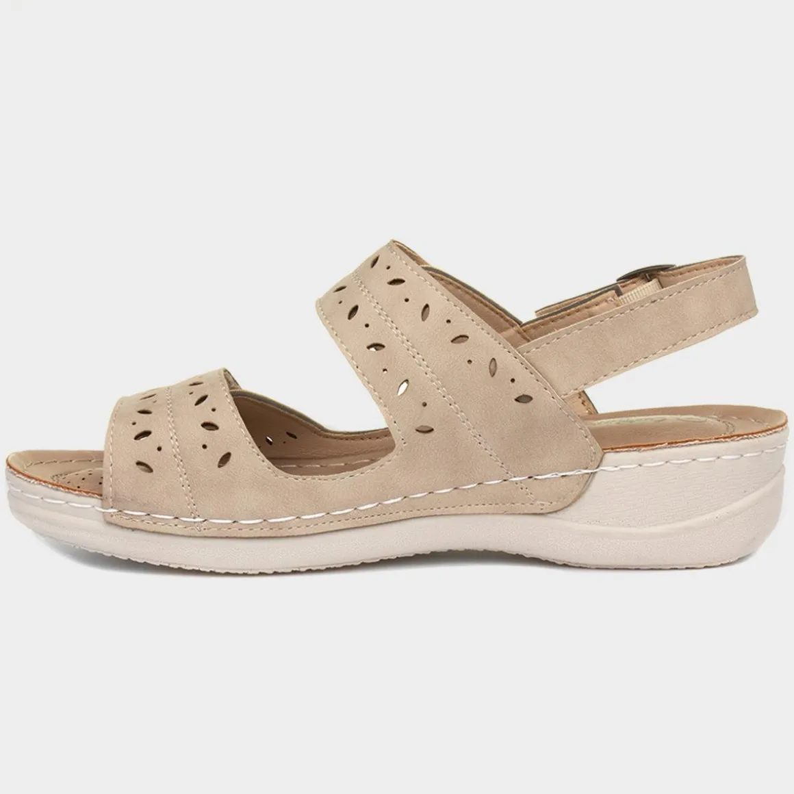 Cushion Walk Meryl Womens Beige Wedge Sandal