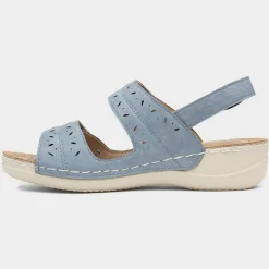 Cushion Walk Meryl Womens Blue Wedge Sandal