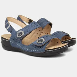 Cushion Walk Meryl Womens Navy Wedge Sandal
