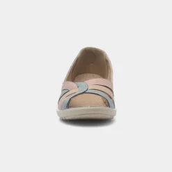 Cushion Walk Moria Womens Blue Open Toe Wedge Shoe