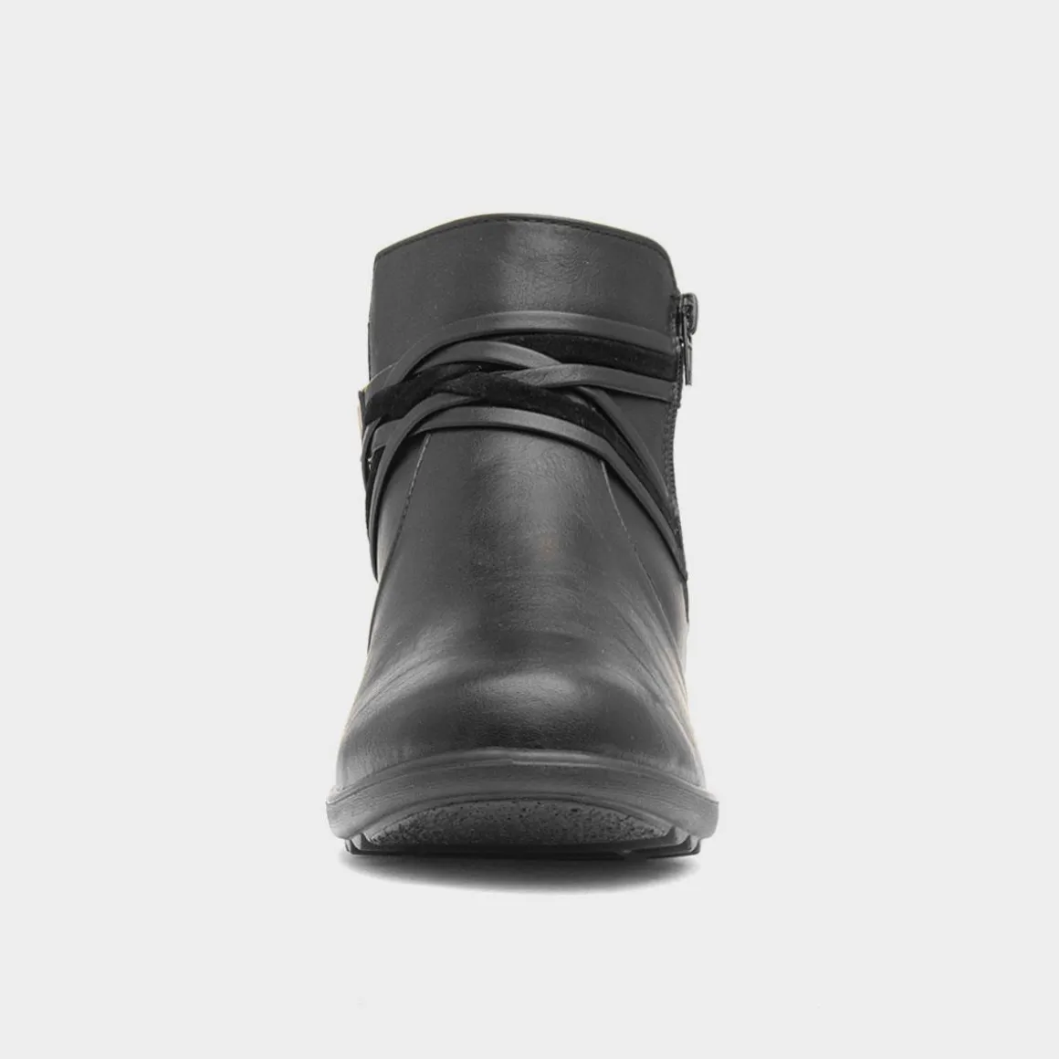 Cushion Walk Norma Womens Black Wedge Ankle Boot