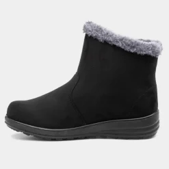 Cushion Walk Olivia Womens Black Faux Fur Boot