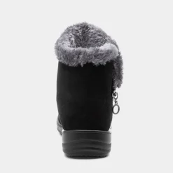 Cushion Walk Olivia Womens Black Faux Fur Boot