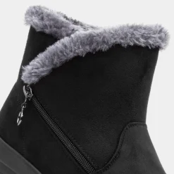 Cushion Walk Olivia Womens Black Faux Fur Boot