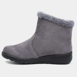 Cushion Walk Olivia Womens Grey Faux Fur Boot