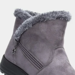 Cushion Walk Olivia Womens Grey Faux Fur Boot