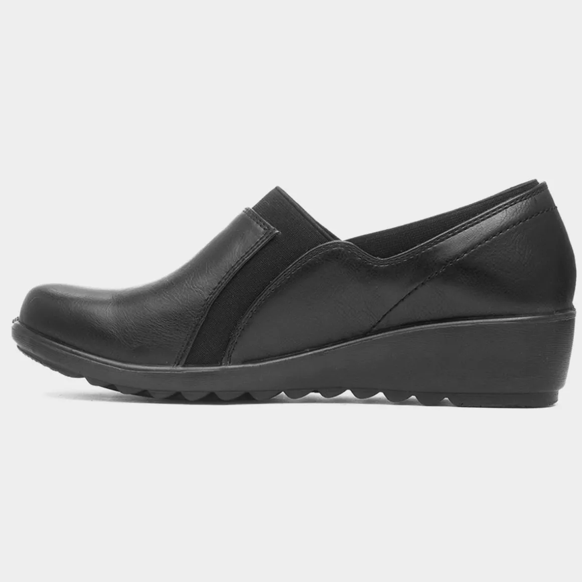 Cushion Walk Polly Women's Black Wedge Casual Shoe