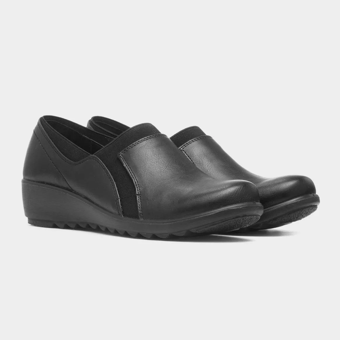 Cushion Walk Polly Women's Black Wedge Casual Shoe