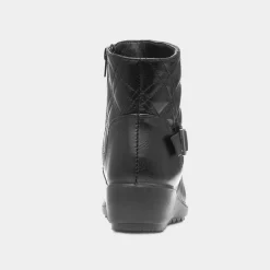 Cushion Walk Queenie Womens Black Wedge Ankle Boot