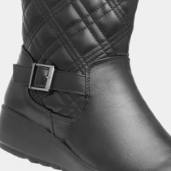 Cushion Walk Queenie Womens Black Wedge Ankle Boot