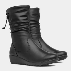 Cushion Walk Roosker Black Wedge Boot