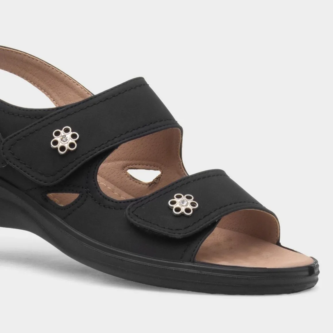 Cushion Walk Samantha Womens Black Sandal