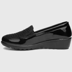 Cushion Walk Susan Womens Black Slip On Shoe