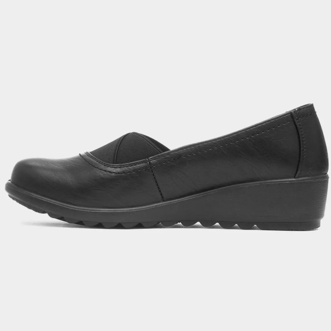 Cushion Walk Suzie Womens Black Casual Wedge Shoe