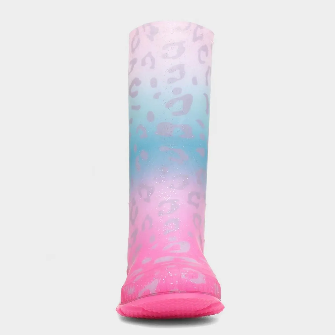 Dew Girl Multi Coloured Pastel Leopard Print Welly
