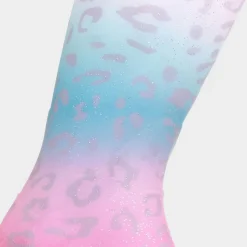 Dew Girl Multi Coloured Pastel Leopard Print Welly