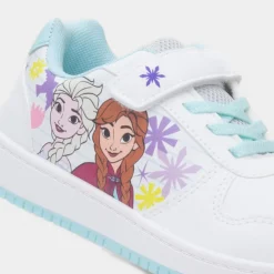 Disney Frozen Kids White Easy Fasten Trainer