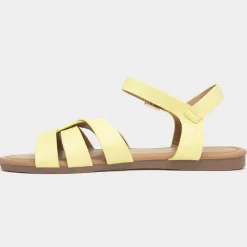 Divaz Antalya Womens Yellow Strappy Sandals