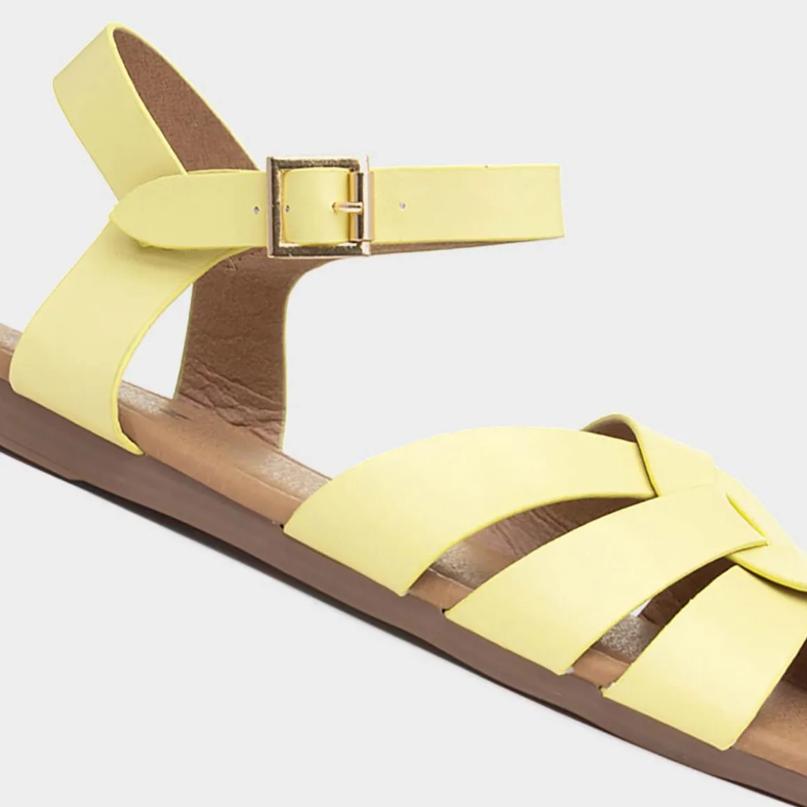 Divaz Antalya Womens Yellow Strappy Sandals