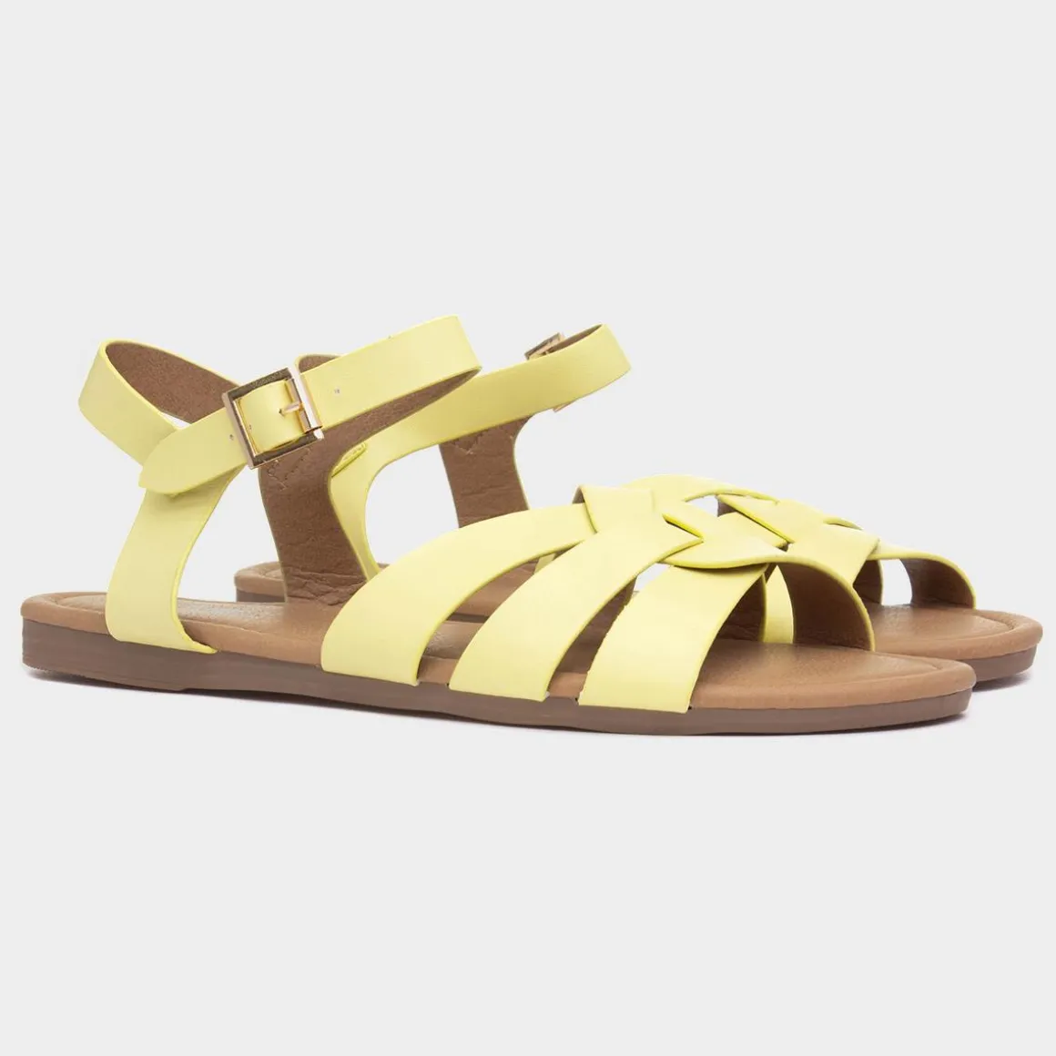 Divaz Antalya Womens Yellow Strappy Sandals