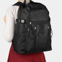 Earby Black Backpack with Multi Pocket