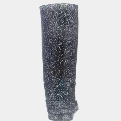 Flurry Girls Black Glitter Welly