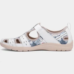 Free Spirit Cleveland Womens White Floral Shoe