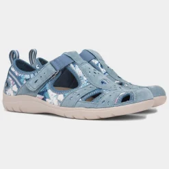 Free Spirit Cleveland Womens Blue Easy Fasten Shoe