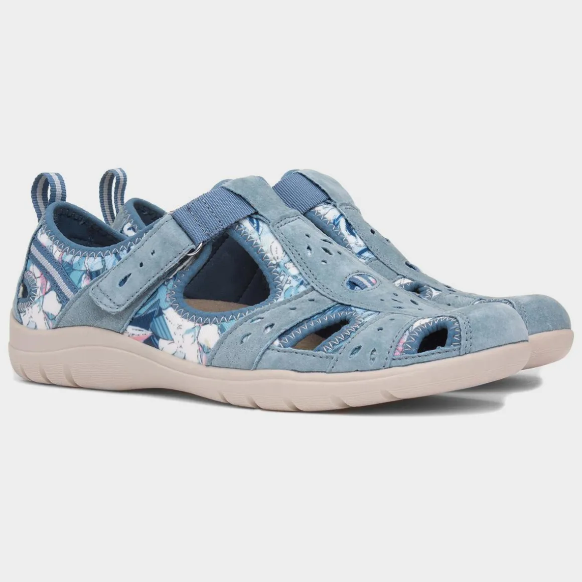 Free Spirit Cleveland Womens Blue Easy Fasten Shoe