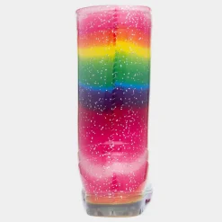 Girls Multi Rainbow Glitter Welly