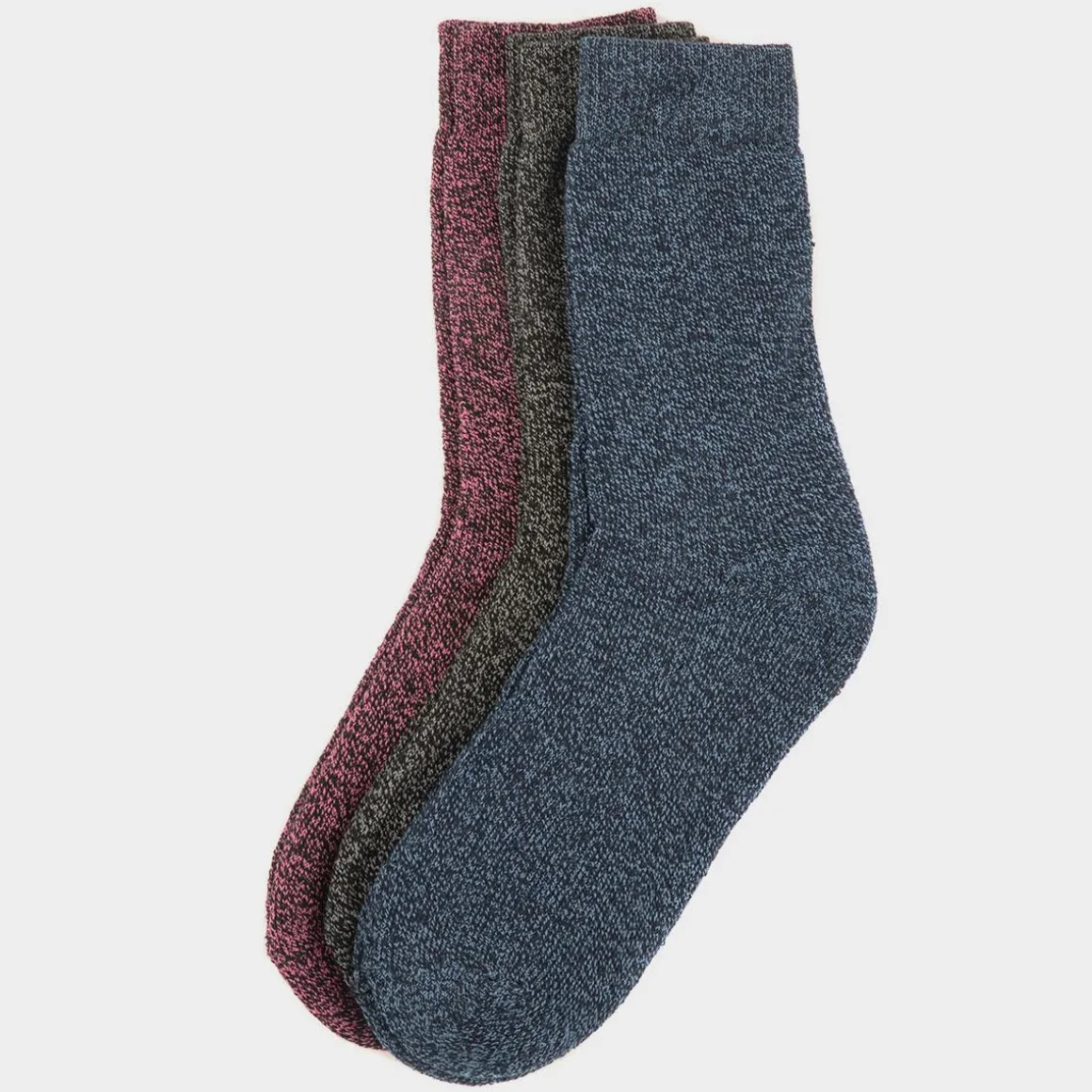 Hayle Womens Pink, Navy & Grey 3 Pack Boot Socks