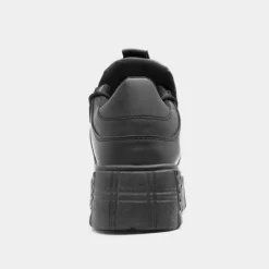 Heart Char Womens Black Chunky Trainer