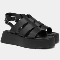 Heart Kenya Womens Black Chunky Sandal
