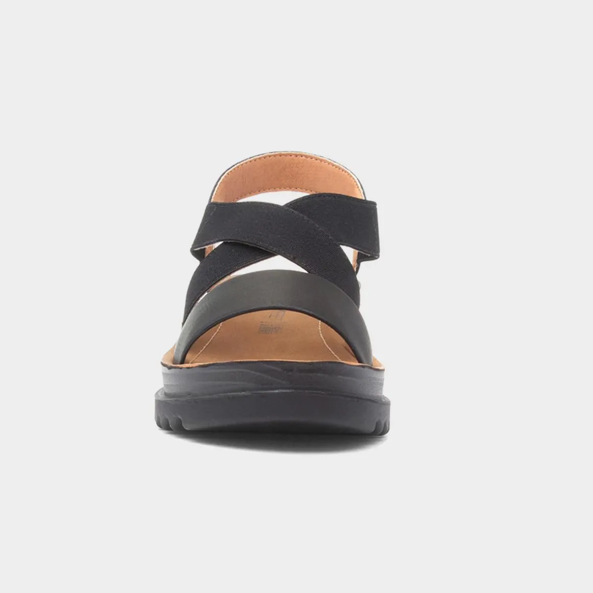 Heavenly Feet Abel Womens Black Wedge Sandal