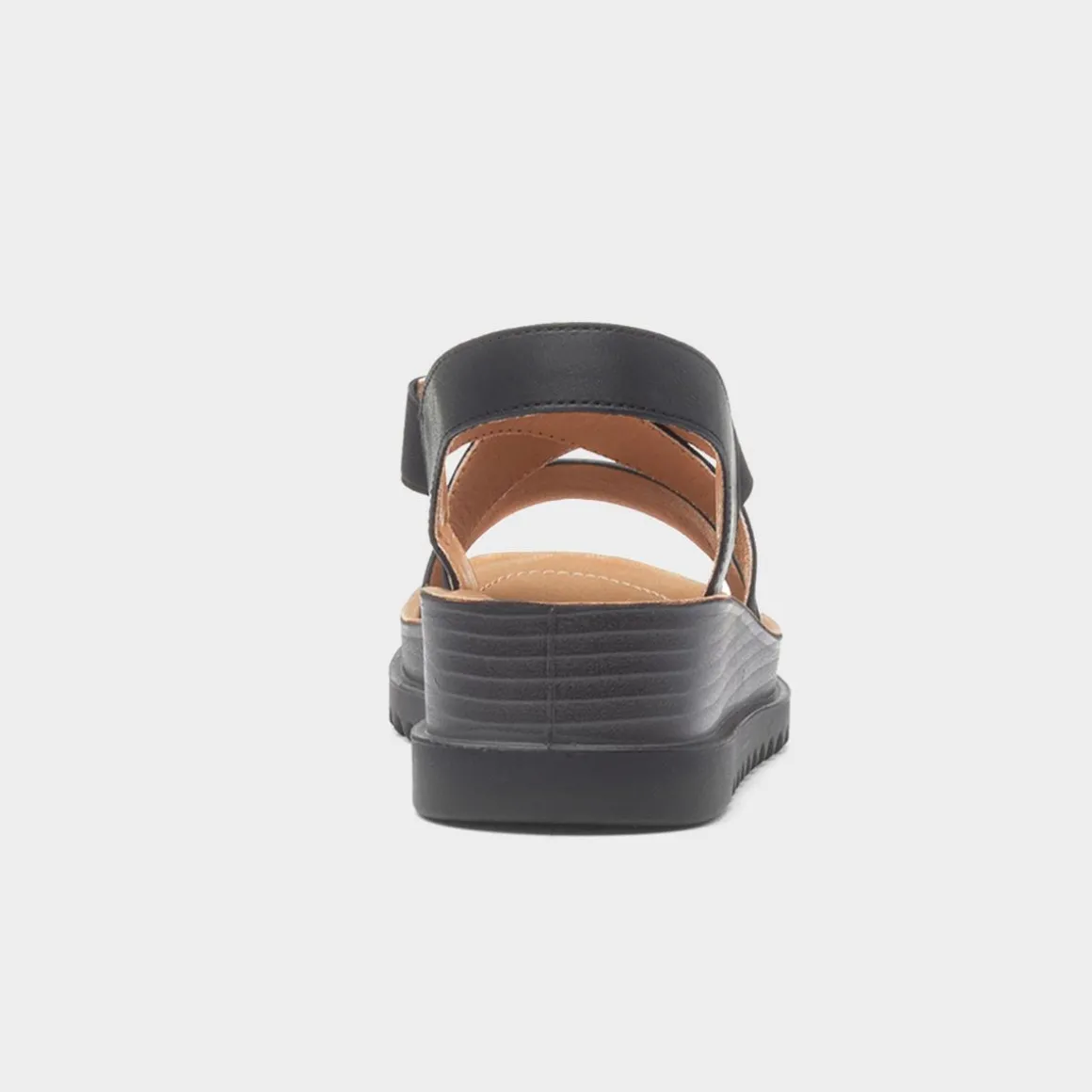 Heavenly Feet Abel Womens Black Wedge Sandal