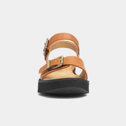 Heavenly Feet Alberta Womens Tan Buckle Sandal