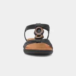 Heavenly Feet Alison Womens Black Sandal