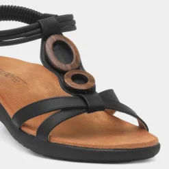 Heavenly Feet Alison Womens Black Sandal