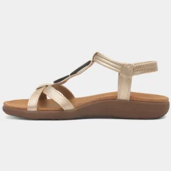 Heavenly Feet Alison Womens Gold Sandal