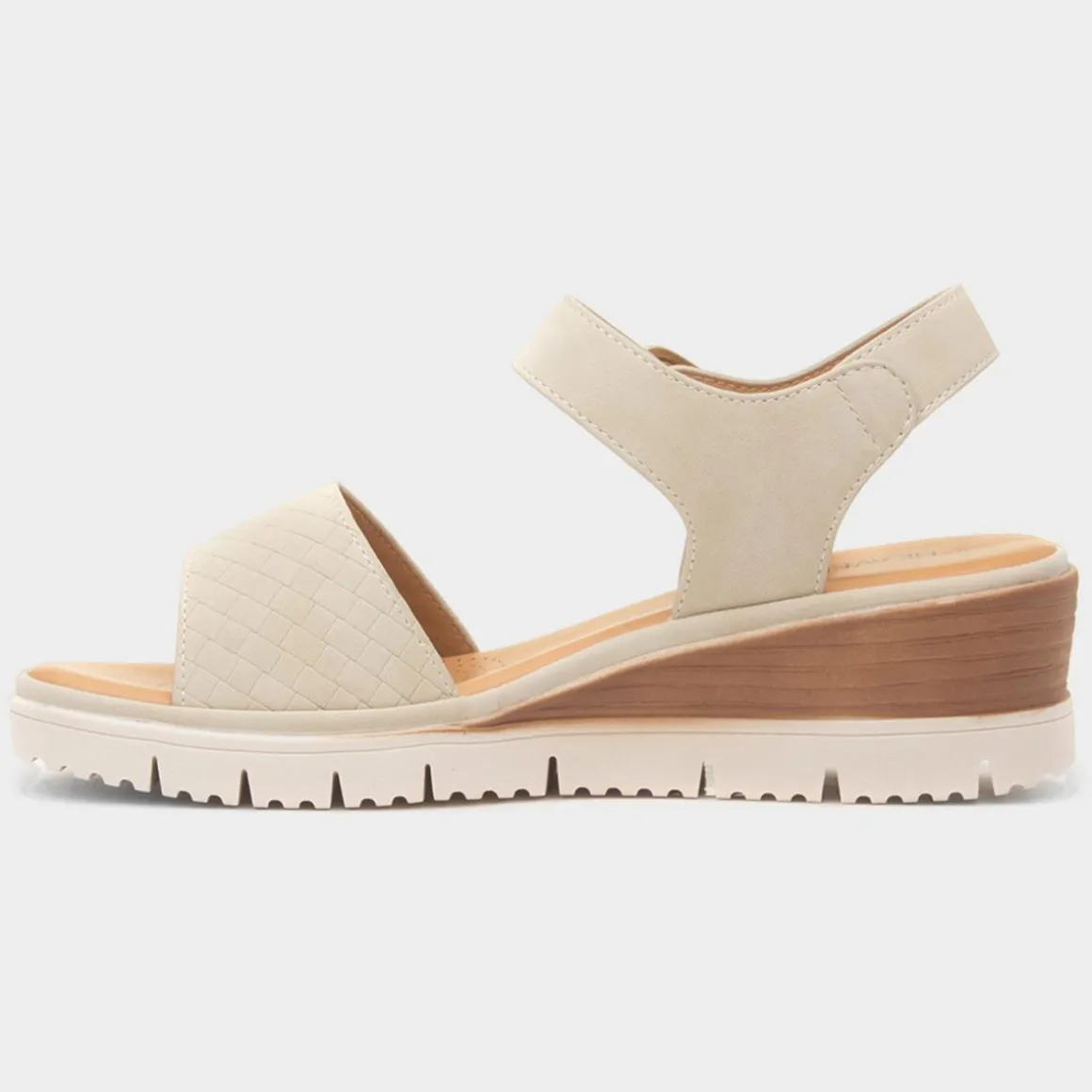 Heavenly Feet Amberley Stone Womens Wedge Sandal