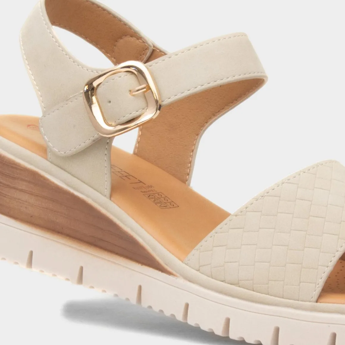 Heavenly Feet Amberley Stone Womens Wedge Sandal