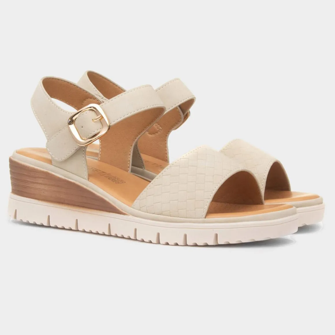 Heavenly Feet Amberley Stone Womens Wedge Sandal