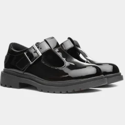 Heavenly Feet Blossom Girls Black T-Bar Shoe