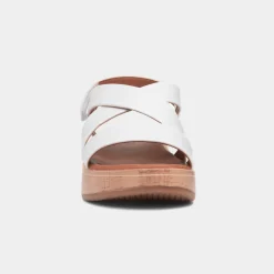 Heavenly Feet Harper Womens White Strappy Sandal